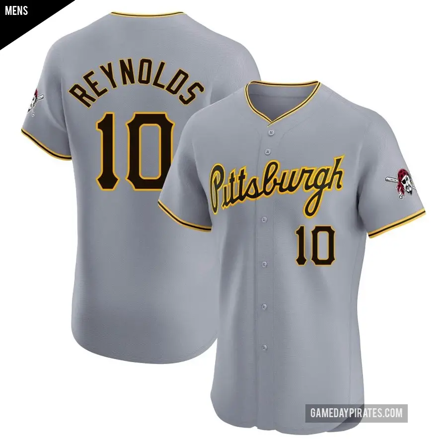 Men's Pittsburgh Pirates ＃10 Bryan Reynolds Elite Gray Road Jersey