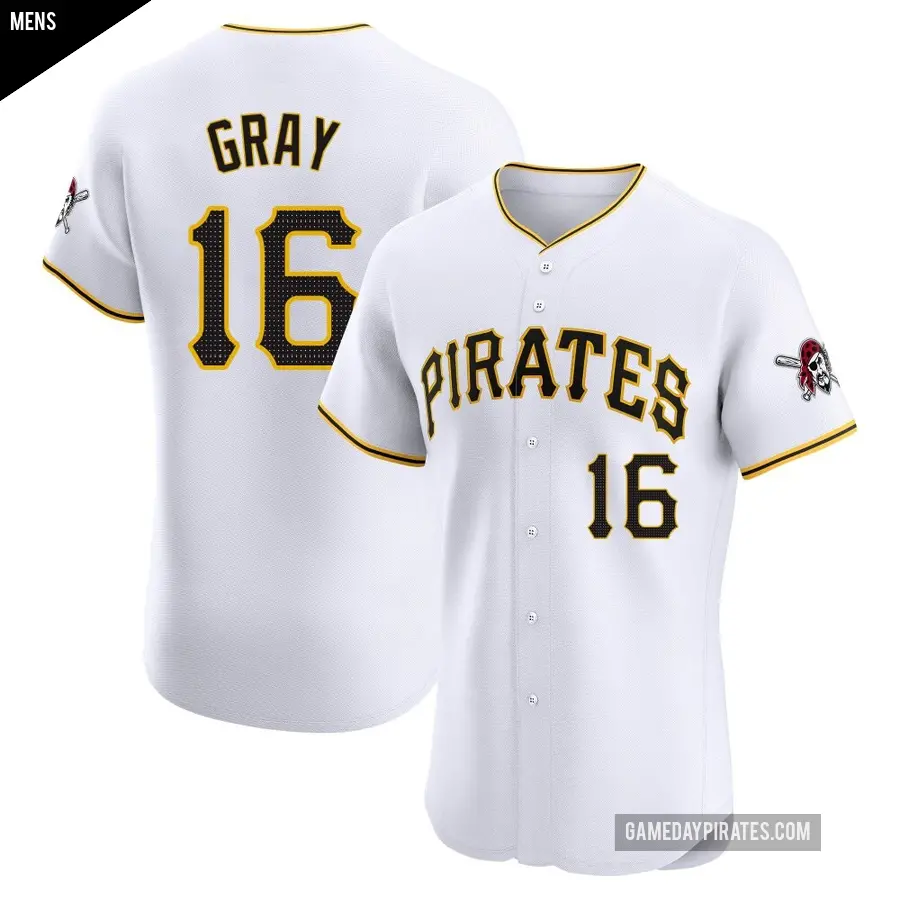 Men's Pittsburgh Pirates ＃16 Tristan Gray Elite White Home Jersey