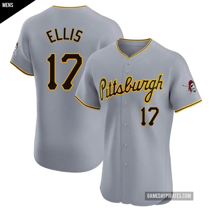 Men's Pittsburgh Pirates ＃17 Dock Ellis Elite Gray Road Jersey