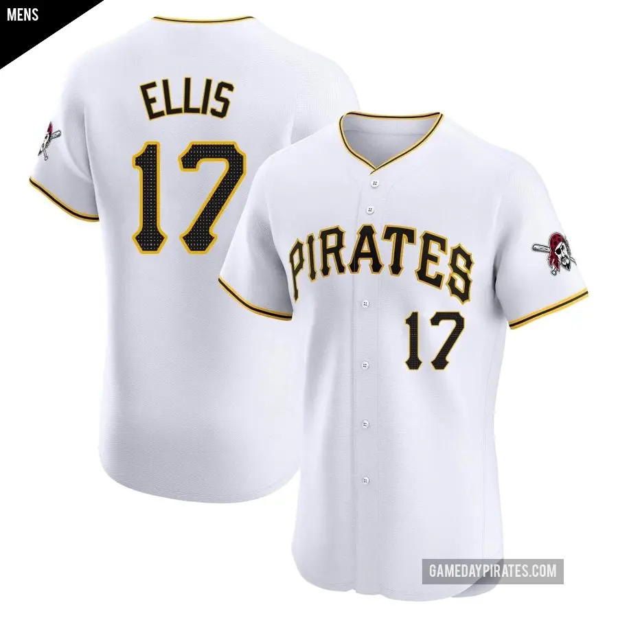 Men's Pittsburgh Pirates ＃17 Dock Ellis Elite White Home Jersey