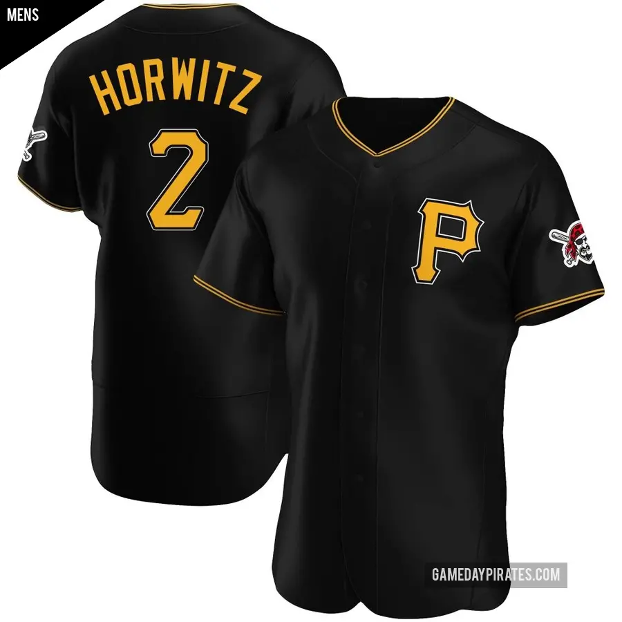 Men&#039;s Pittsburgh Pirates &#65283;2 Spencer Horwitz Authentic Black Alternate Jersey