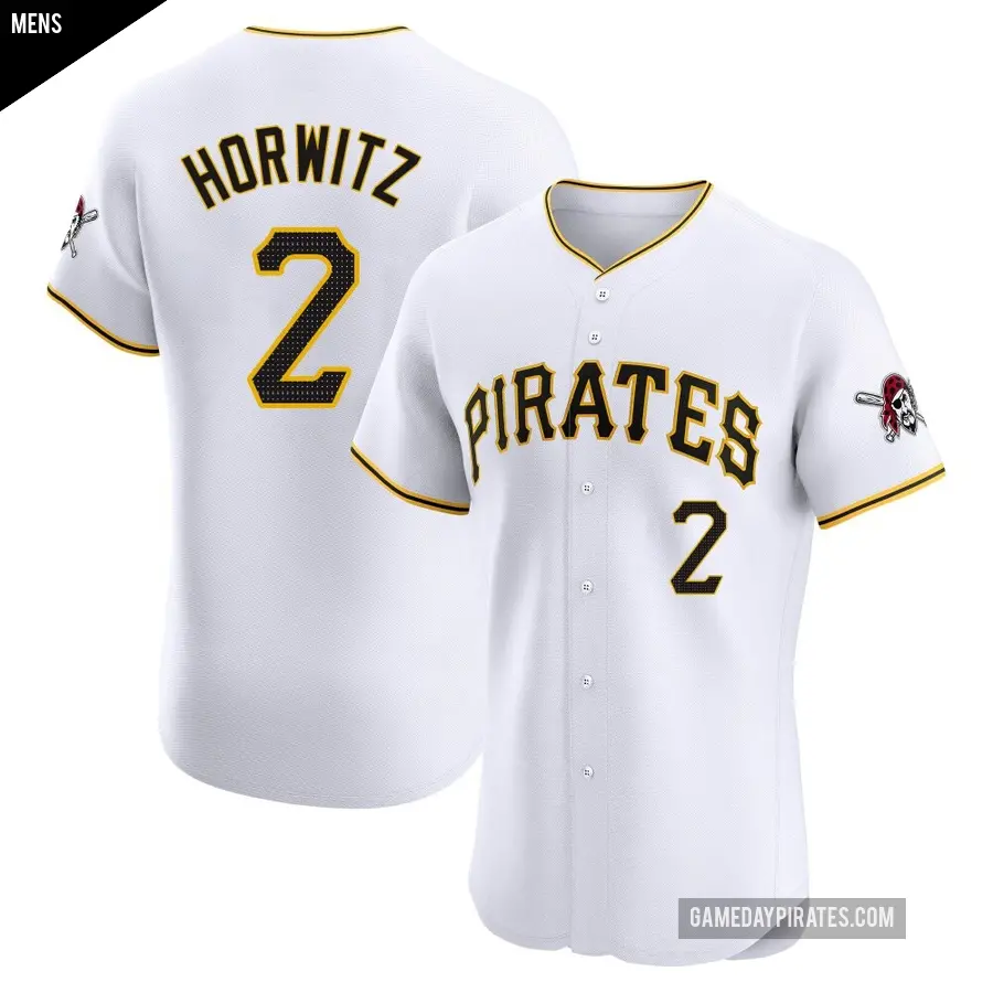 Men's Pittsburgh Pirates ＃2 Spencer Horwitz Elite White Home Jersey