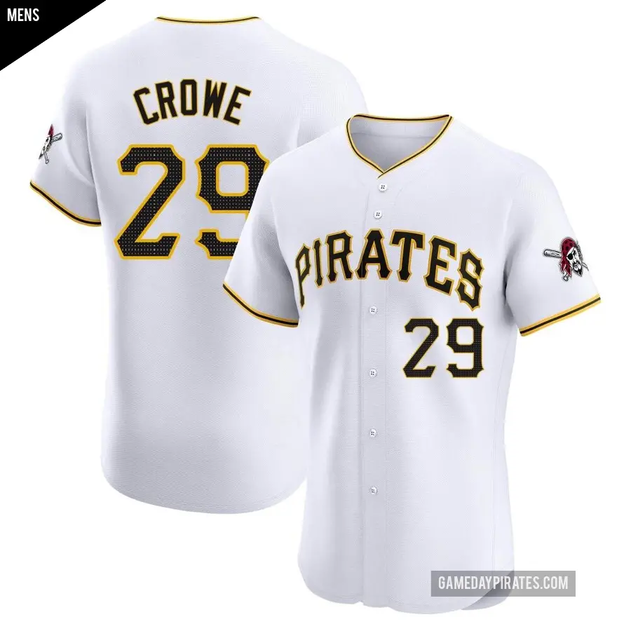 Men's Pittsburgh Pirates ＃29 Wil Crowe Elite White Home Jersey