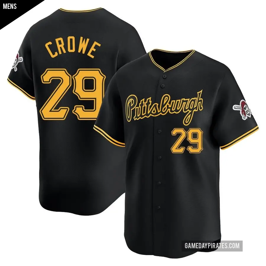 Men's Pittsburgh Pirates ＃29 Wil Crowe Limited Black Alternate Jersey