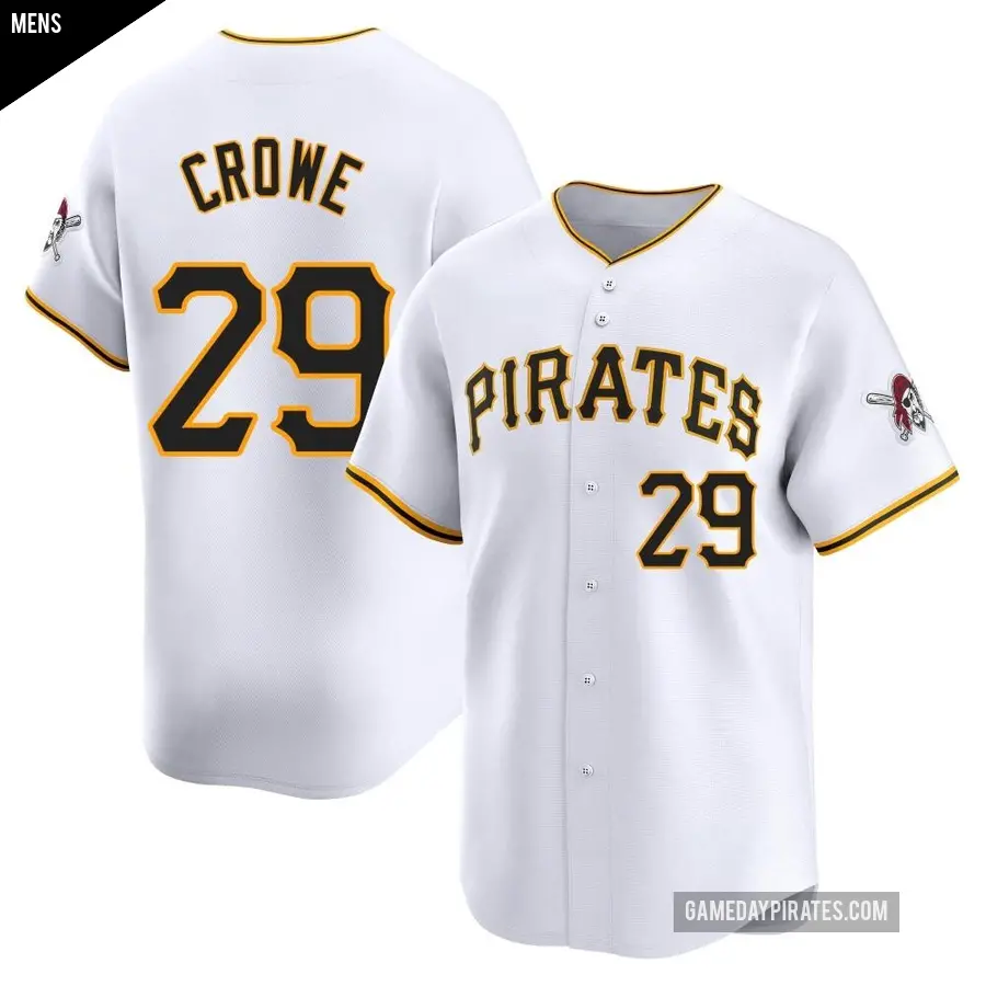 Men's Pittsburgh Pirates ＃29 Wil Crowe Limited White Home Jersey
