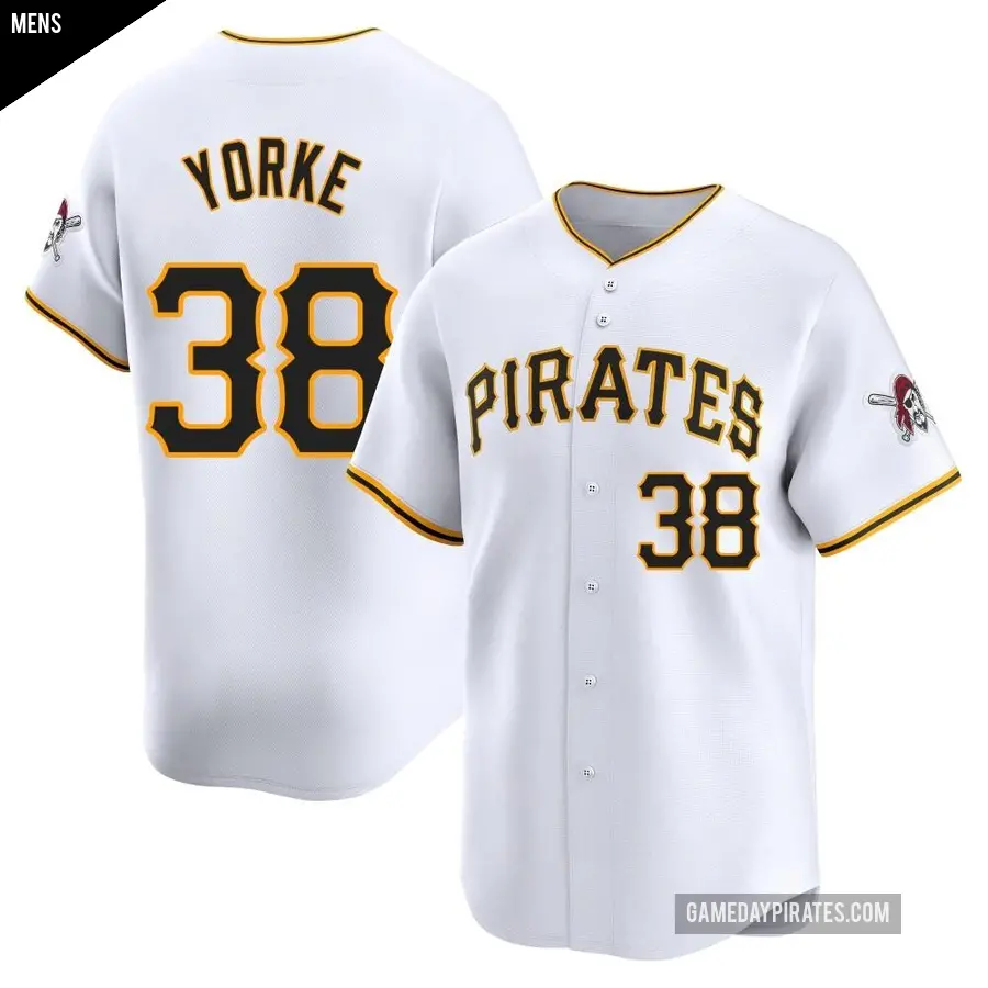Men's Pittsburgh Pirates ＃38 Nick Yorke Limited White Home Jersey