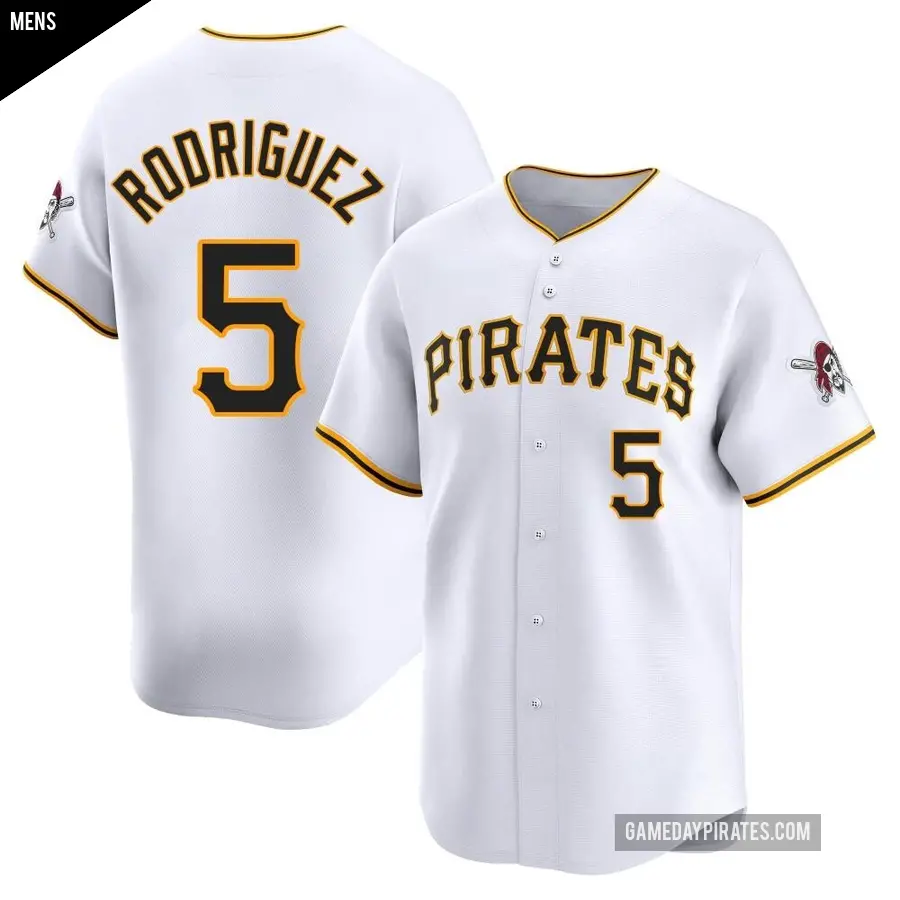 Men's Pittsburgh Pirates ＃5 Endy Rodriguez Limited White Home Jersey