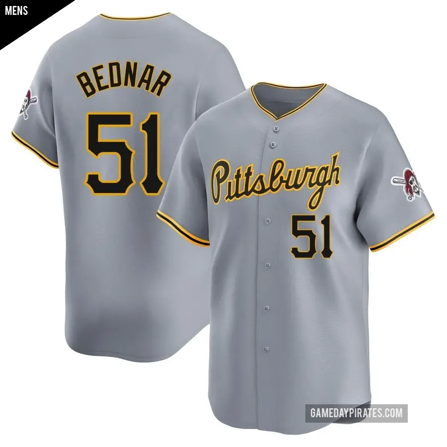 Men's Pittsburgh Pirates ＃51 David Bednar Limited Gray Away Jersey