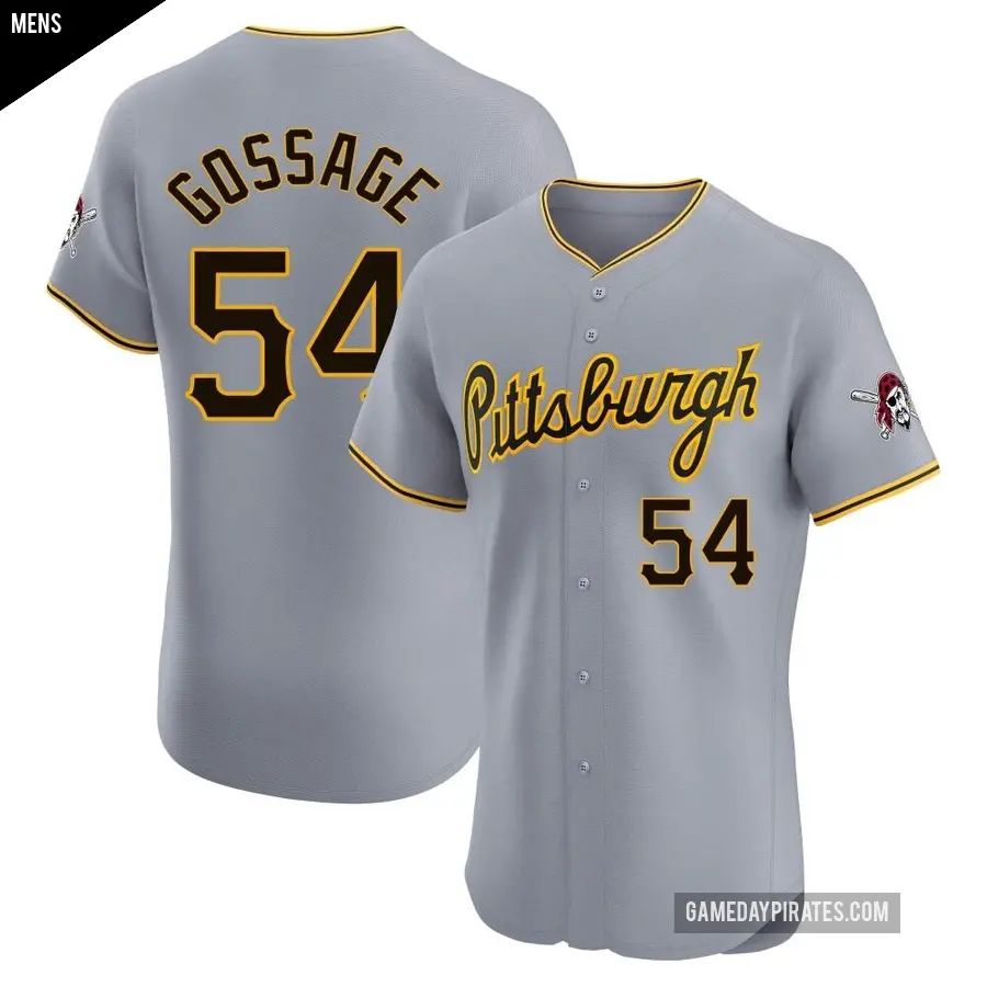 Men's Pittsburgh Pirates ＃54 Rich Gossage Elite Gray Road Jersey