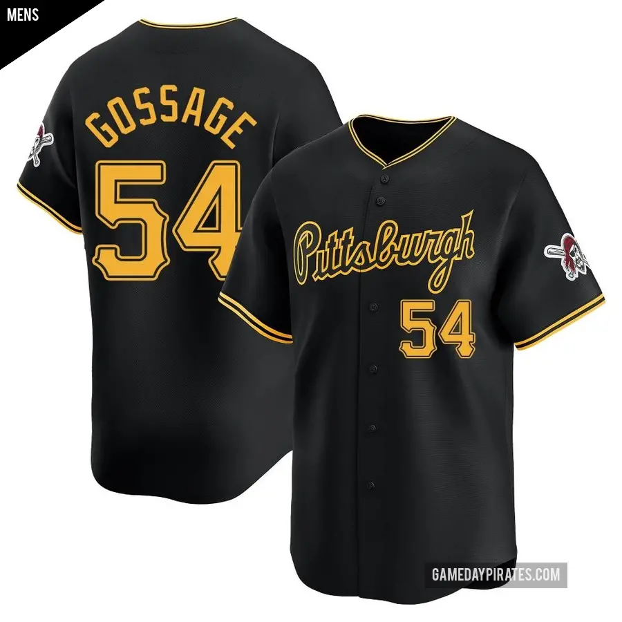 Men's Pittsburgh Pirates ＃54 Rich Gossage Limited Black Alternate Jersey