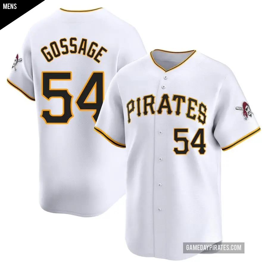 Men's Pittsburgh Pirates ＃54 Rich Gossage Limited White Home Jersey