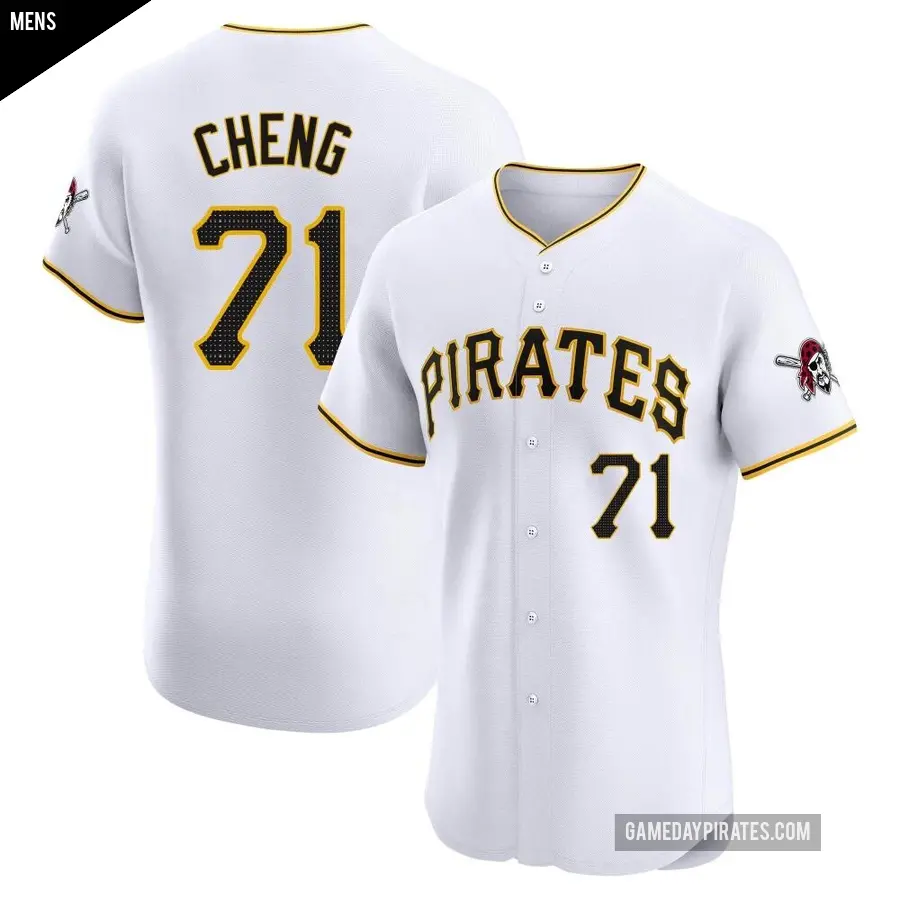 Men's Pittsburgh Pirates ＃71 Tsung-Che Cheng Elite White Home Jersey