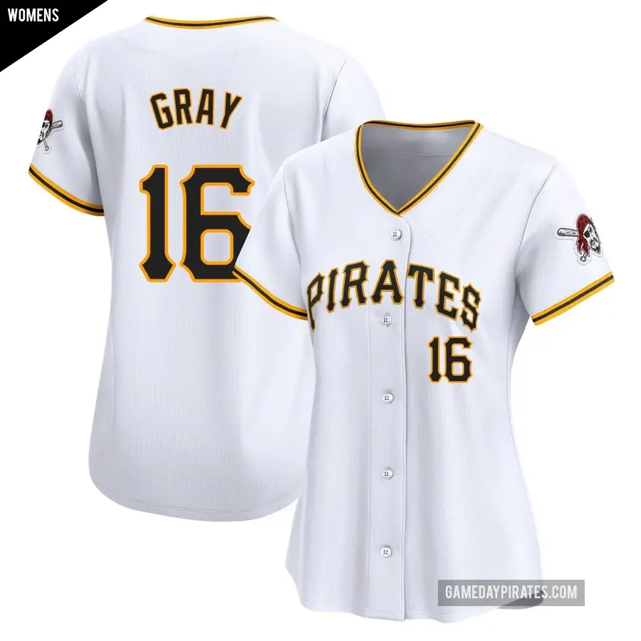 Women's Pittsburgh Pirates ＃16 Tristan Gray Limited White Home Jersey