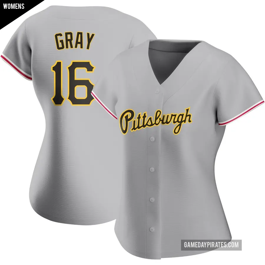 Women&#039;s Pittsburgh Pirates &#65283;16 Tristan Gray Replica Gray Road Jersey