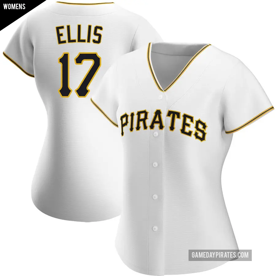 Women&#039;s Pittsburgh Pirates &#65283;17 Dock Ellis Authentic White Home Jersey