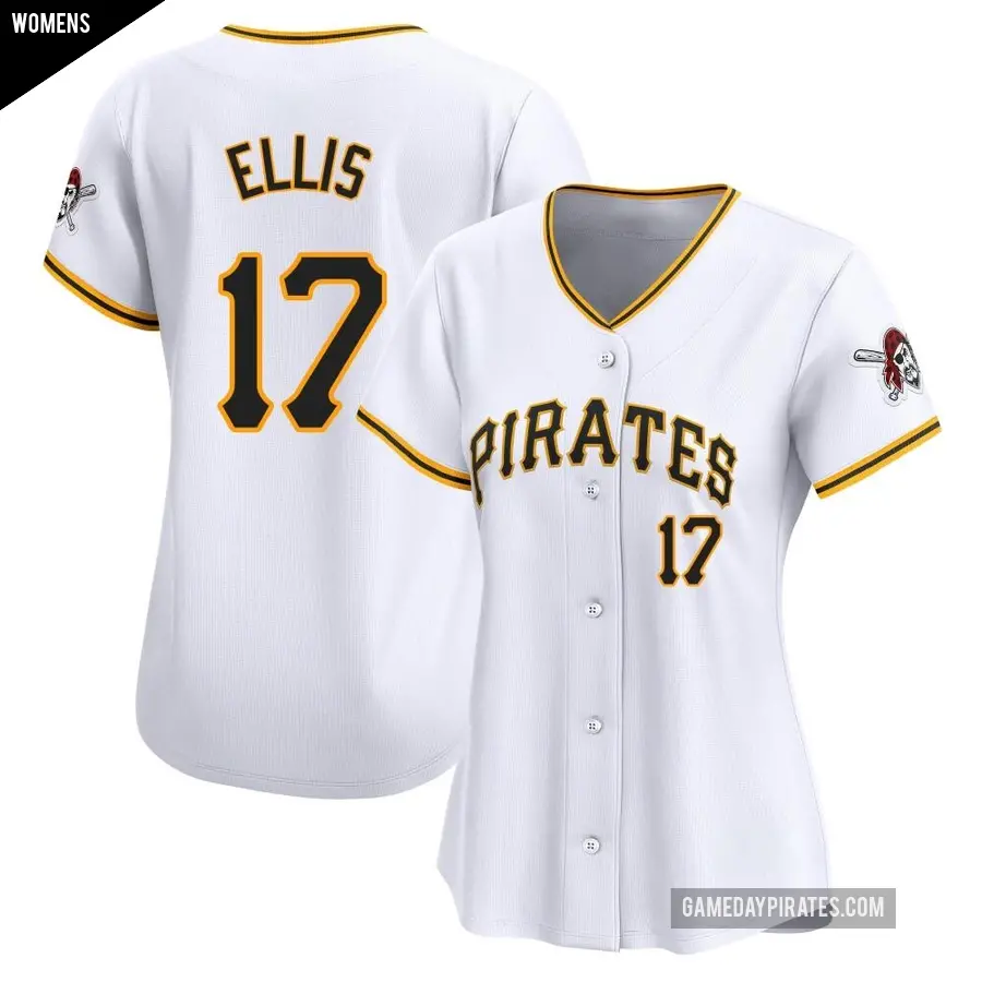 Women's Pittsburgh Pirates ＃17 Dock Ellis Limited White Home Jersey