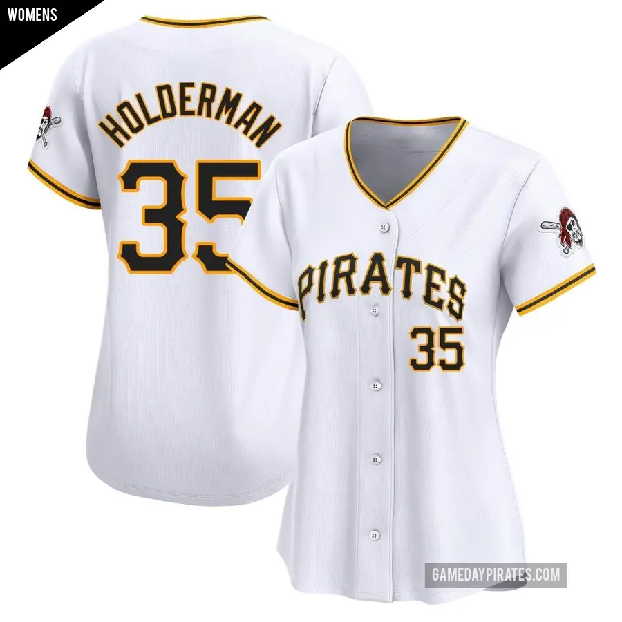 Women's Pittsburgh Pirates ＃35 Colin Holderman Limited White Home Jersey