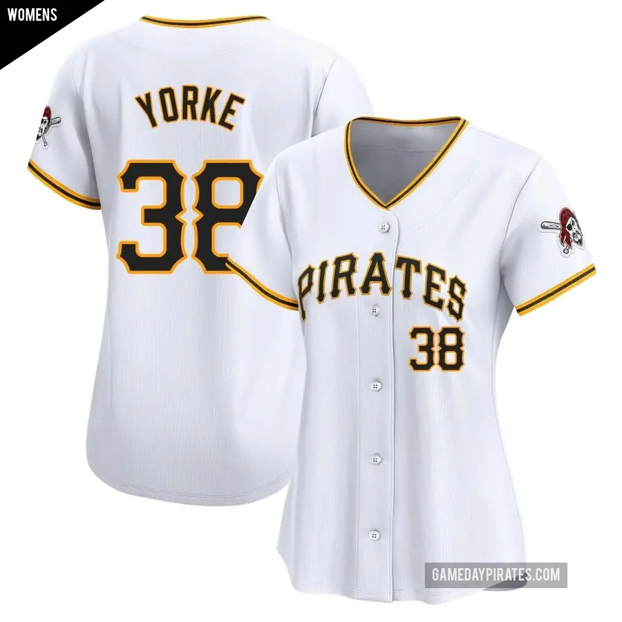 Women's Pittsburgh Pirates ＃38 Nick Yorke Limited White Home Jersey