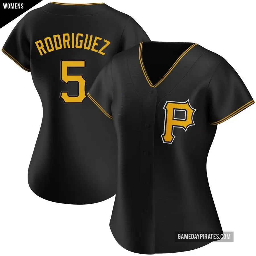 Women's Pittsburgh Pirates ＃5 Endy Rodriguez Authentic Black Alternate Jersey
