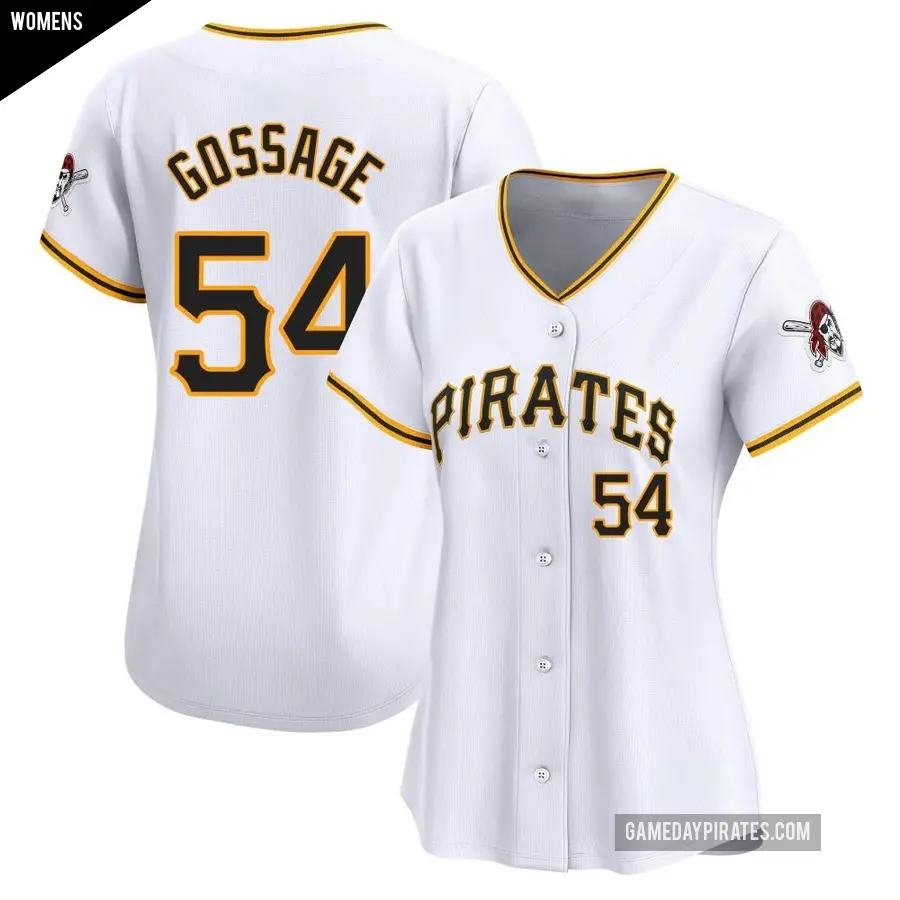 Women's Pittsburgh Pirates ＃54 Rich Gossage Limited White Home Jersey