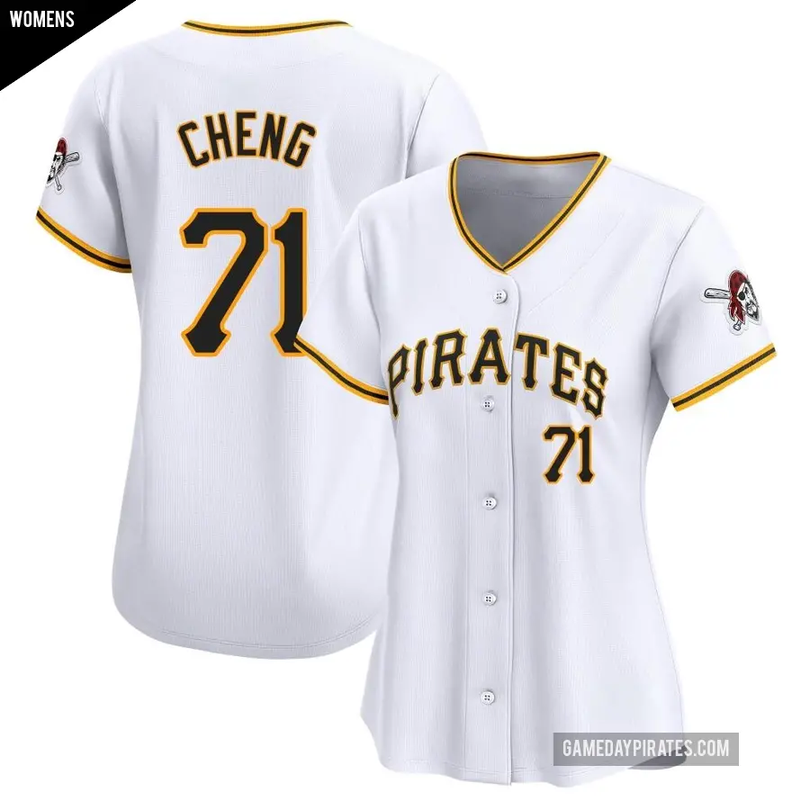 Women's Pittsburgh Pirates ＃71 Tsung-Che Cheng Limited White Home Jersey