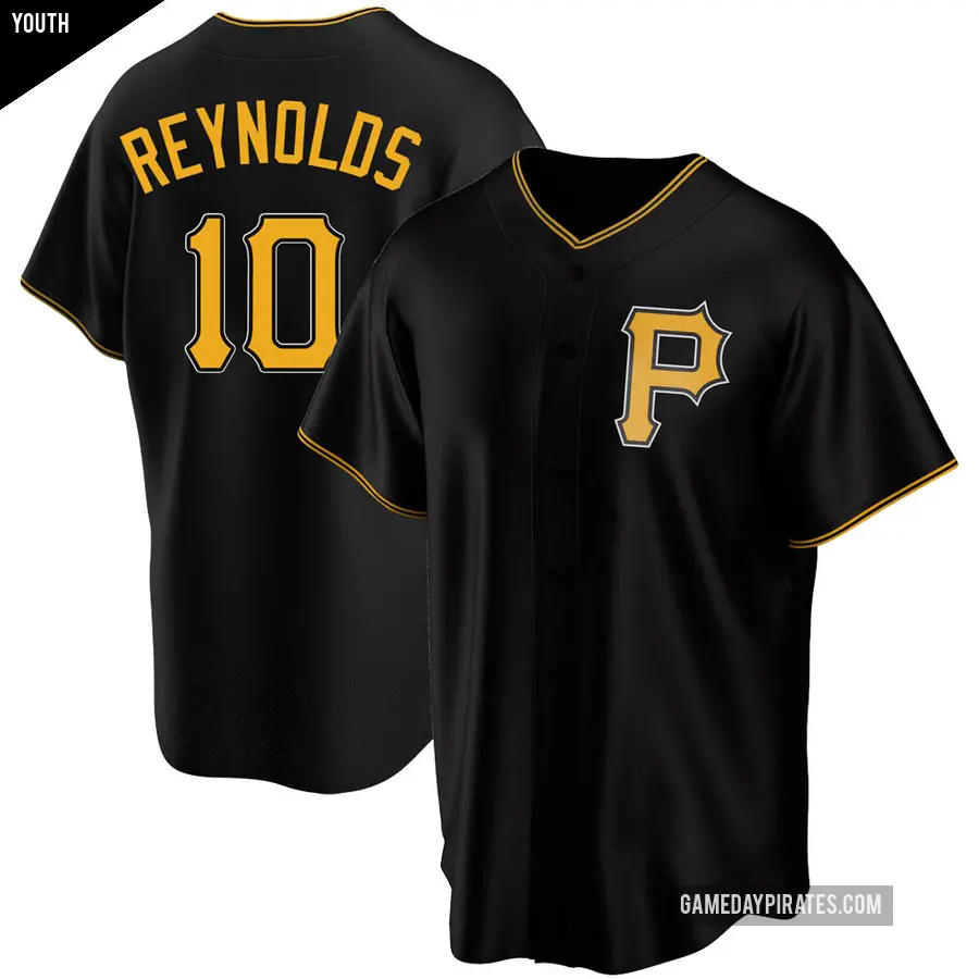 Youth Pittsburgh Pirates &#65283;10 Bryan Reynolds Replica Black Alternate Jersey