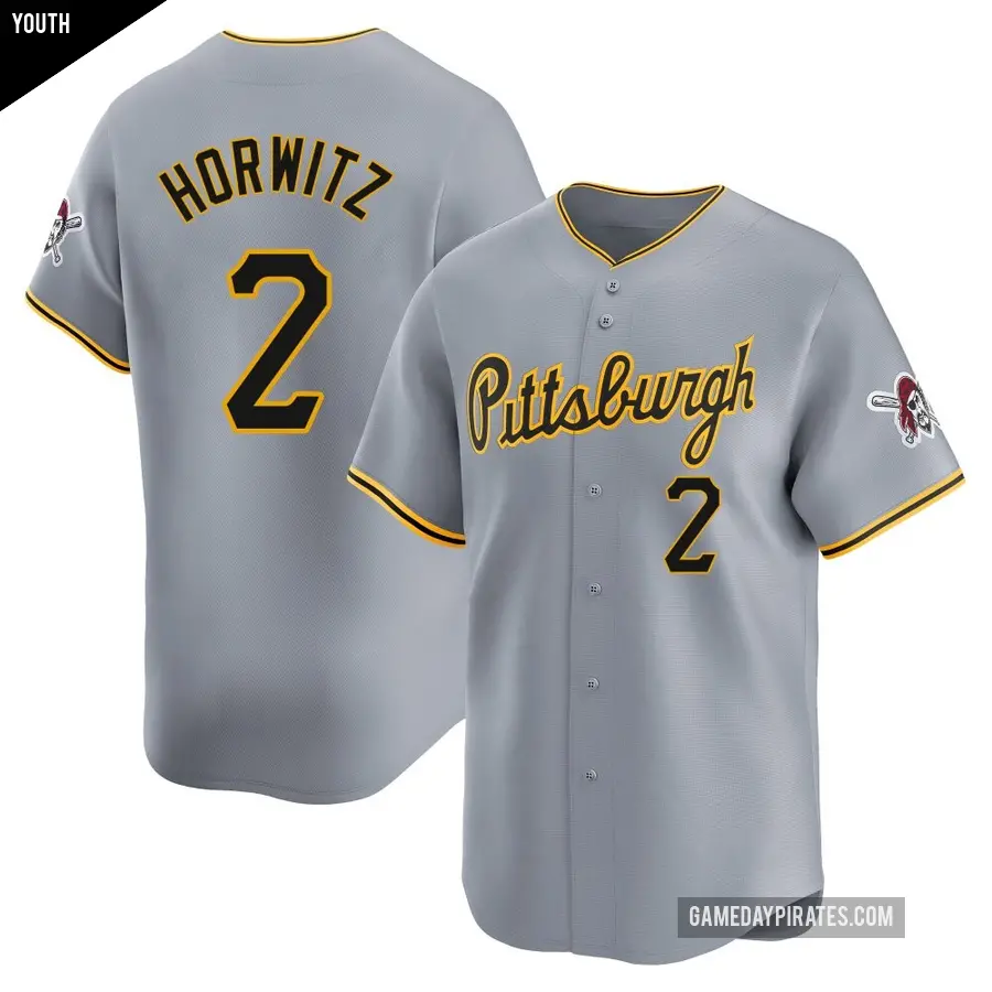 Youth Pittsburgh Pirates ＃2 Spencer Horwitz Limited Gray Away Jersey