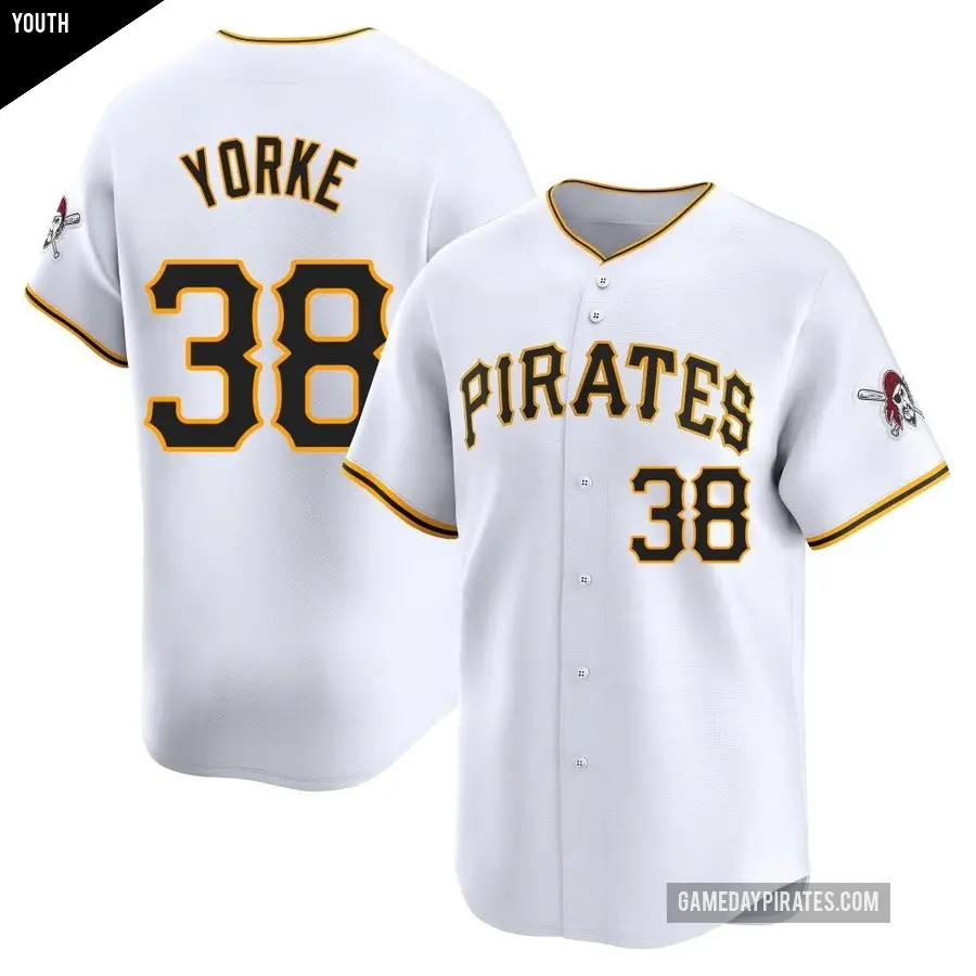 Youth Pittsburgh Pirates ＃38 Nick Yorke Limited White Home Jersey