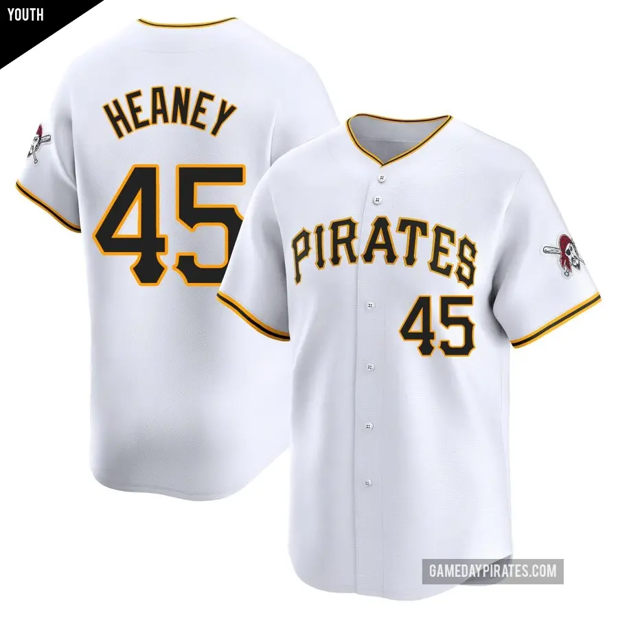 Youth Pittsburgh Pirates ＃45 Andrew Heaney Limited White Home Jersey