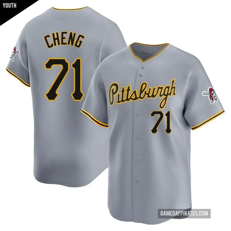 Youth Pittsburgh Pirates ＃71 Tsung-Che Cheng Limited Gray Away Jersey