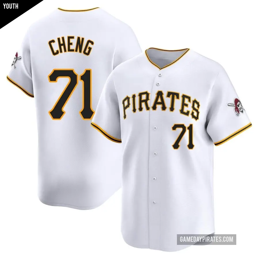 Youth Pittsburgh Pirates ＃71 Tsung-Che Cheng Limited White Home Jersey