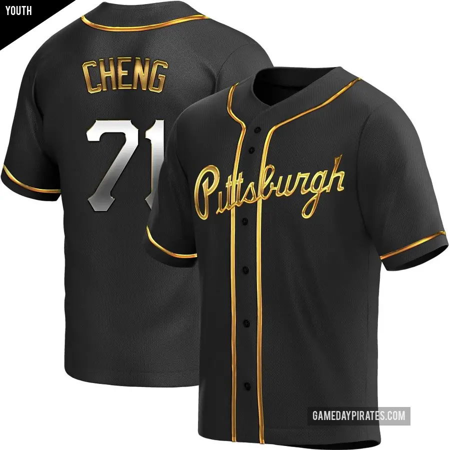 Youth Pittsburgh Pirates &#65283;71 Tsung-Che Cheng Replica Gold Black en Alternate Jersey